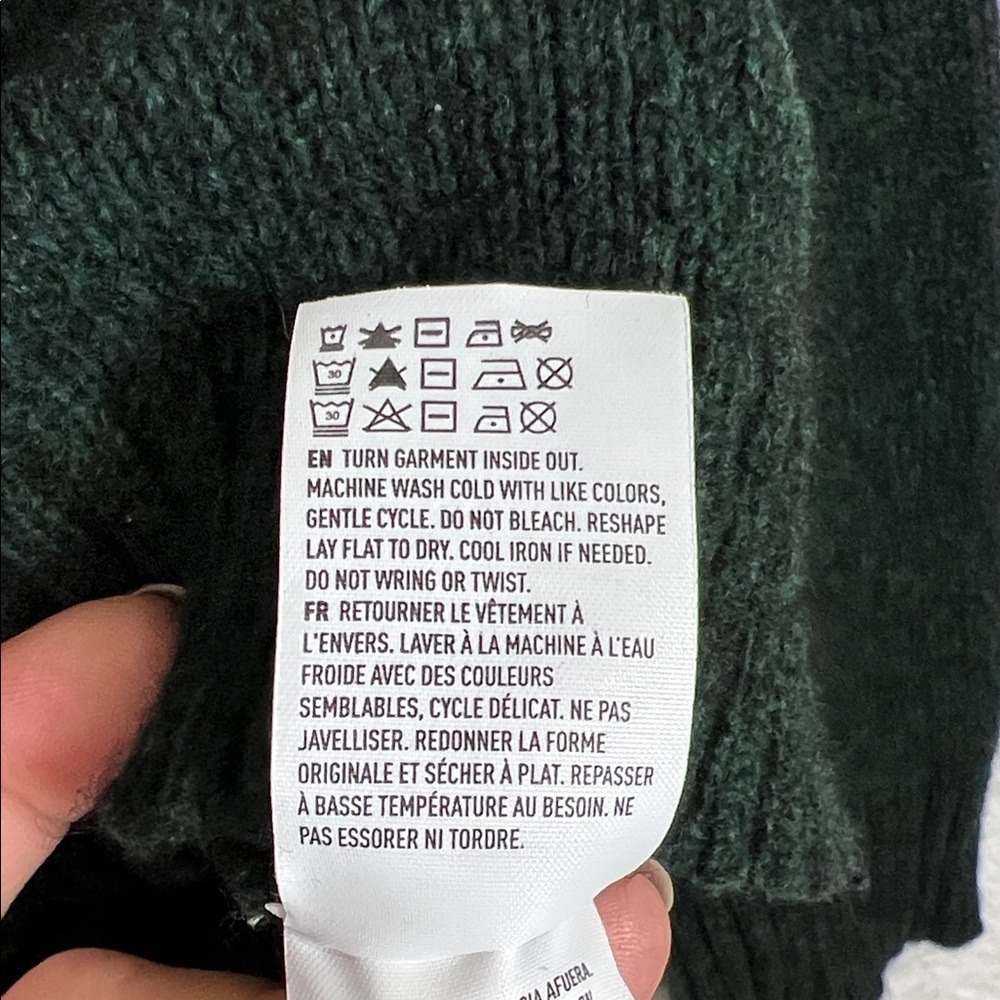 American Eagle Mens Seriously Soft Wool‎ Blend Striped Crewneck Sweater Green L - Picture 5 of 7